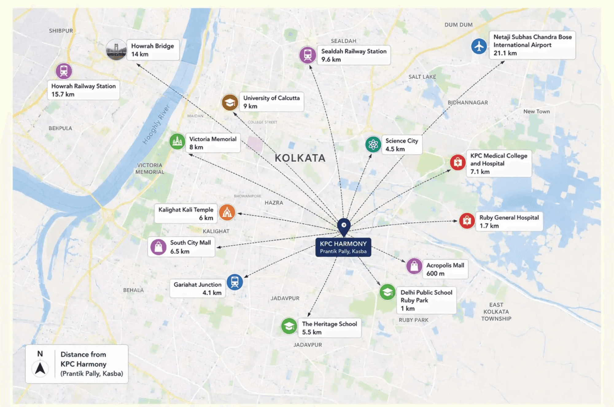 KPC Harmony Location Map – Prantik Pally, Kasba, Kolkata